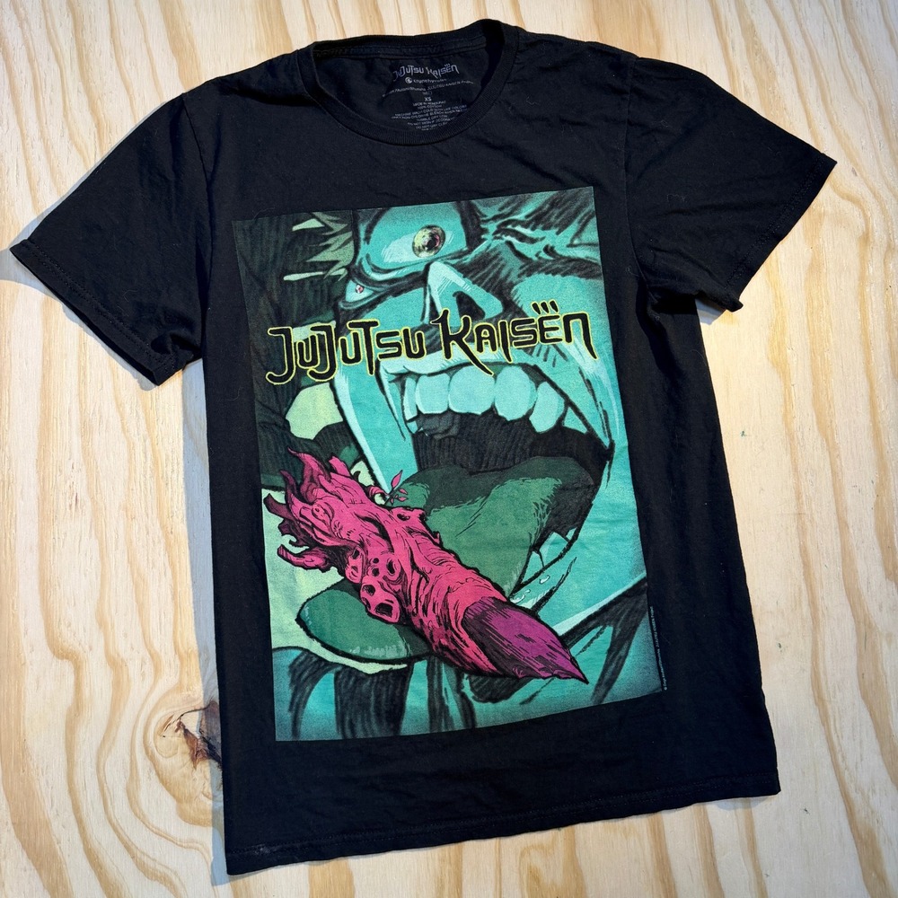 Jujutsu Kaisen Sukuna Finger Graphic Tee Black XS Crunchyroll Anime Shirt